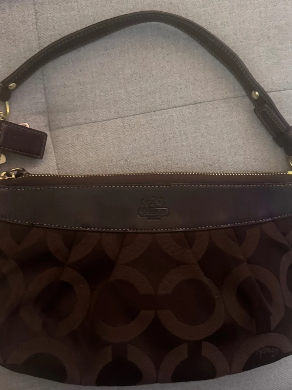 Coach Madison Op Art Signature Pleated Hobo Demi Bag 12950